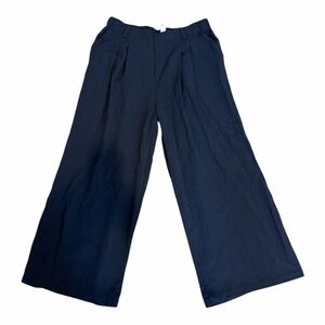 HALARA HIGH WASTED WIDE LEG PLEATED NAVY PANTS XL PETITE